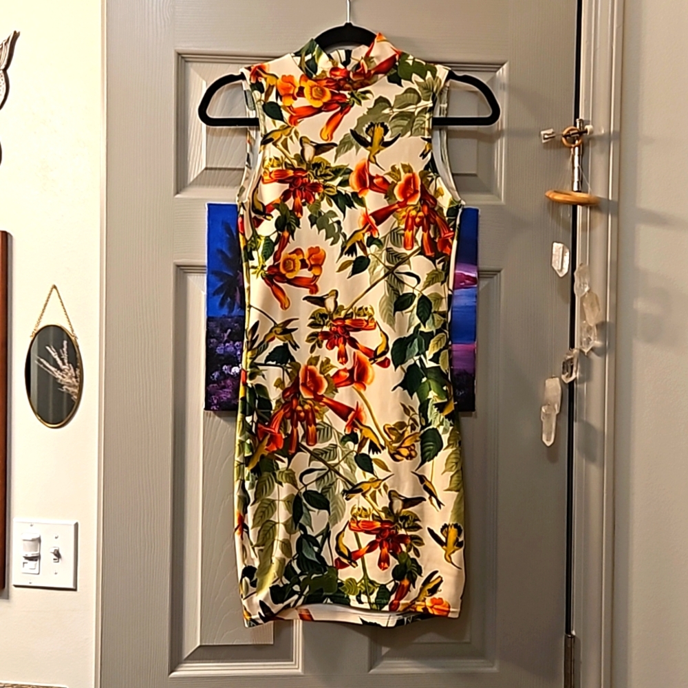 Blackmilk Hummingbird High Neck Toastie Dress